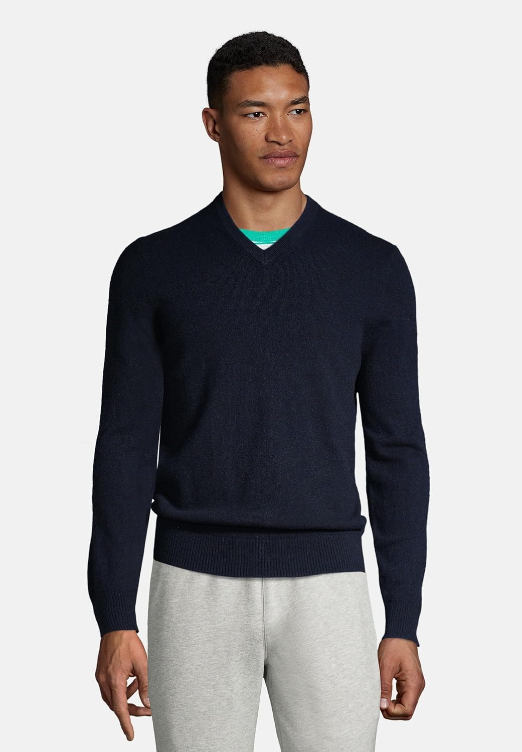 Lands' End Men's Fine Gauge Cashmere V-Neck Sweater