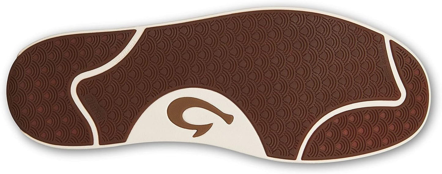 OLUKAI Lae'ahi Li 'ILI Men's Leather Sneakers, Supple Full-Grain Leather Shoes, Drop-in Heel & All Weather Rubber Soles