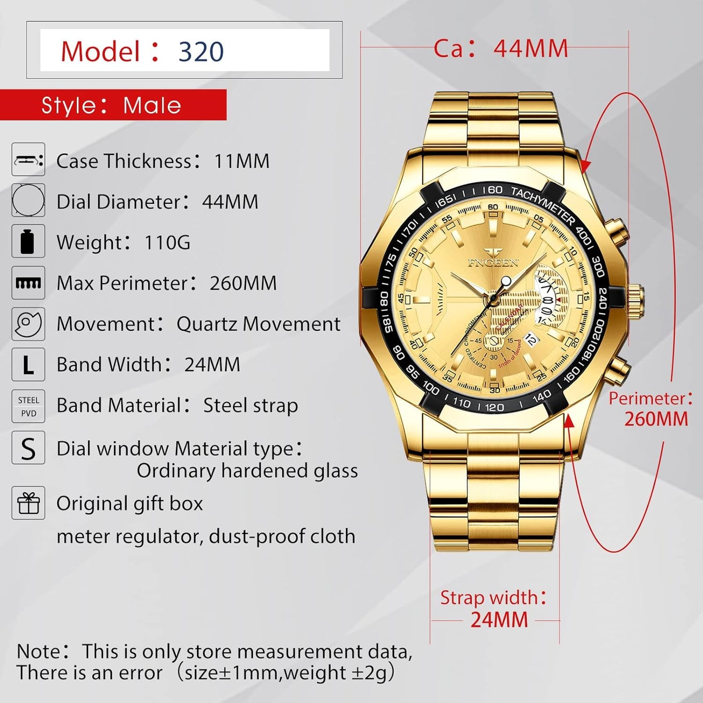 BY BENYAR AKNIGHT Watches for Men Quartz Movement Watch,Waterproof Luminous Men's Watch, Stainless Steel Strap Business Watches