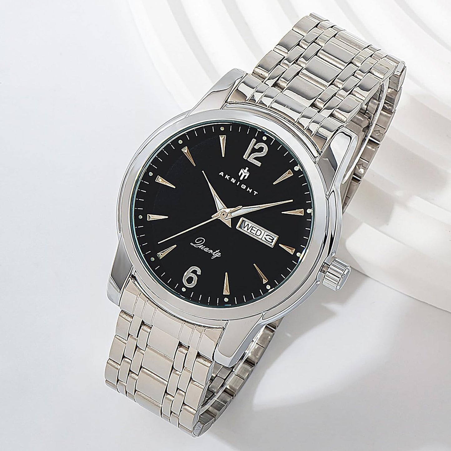 BY BENYAR AKNIGHT Watches for Men Quartz Movement Watch,Waterproof Luminous Men's Watch, Stainless Steel Strap Business Watches