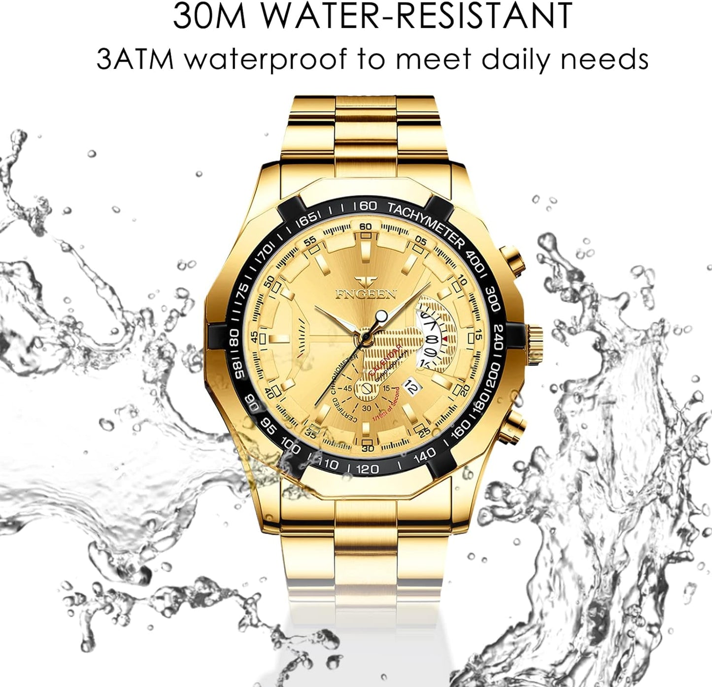 BY BENYAR AKNIGHT Watches for Men Quartz Movement Watch,Waterproof Luminous Men's Watch, Stainless Steel Strap Business Watches
