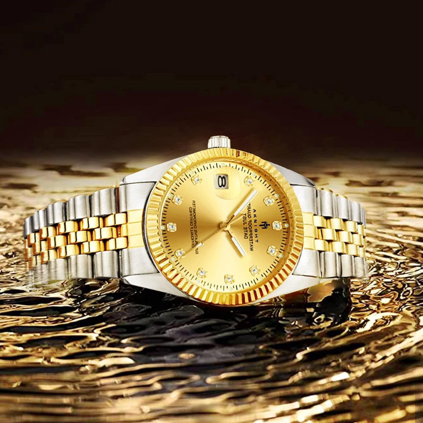 BY BENYAR AKNIGHT Watches for Men Quartz Movement Watch,Waterproof Luminous Men's Watch, Stainless Steel Strap Business Watches