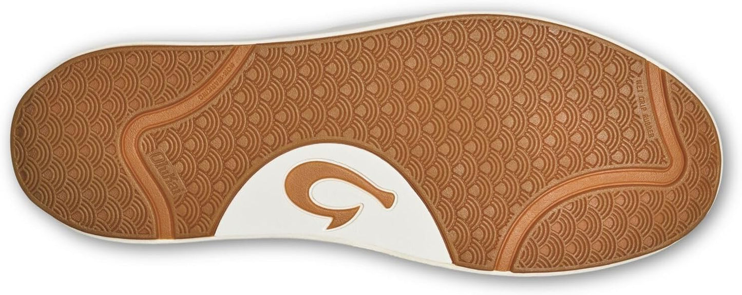 OLUKAI Lae'ahi Li 'ILI Men's Leather Sneakers, Supple Full-Grain Leather Shoes, Drop-in Heel & All Weather Rubber Soles