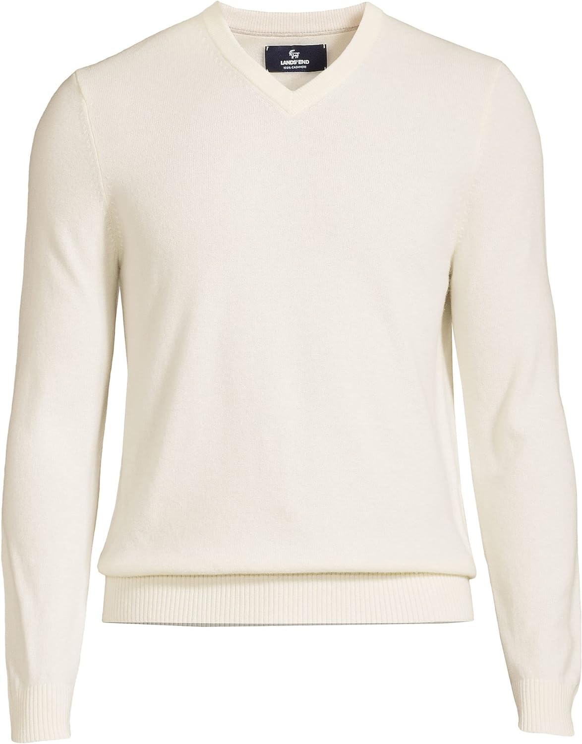 Lands' End Men's Fine Gauge Cashmere V-Neck Sweater
