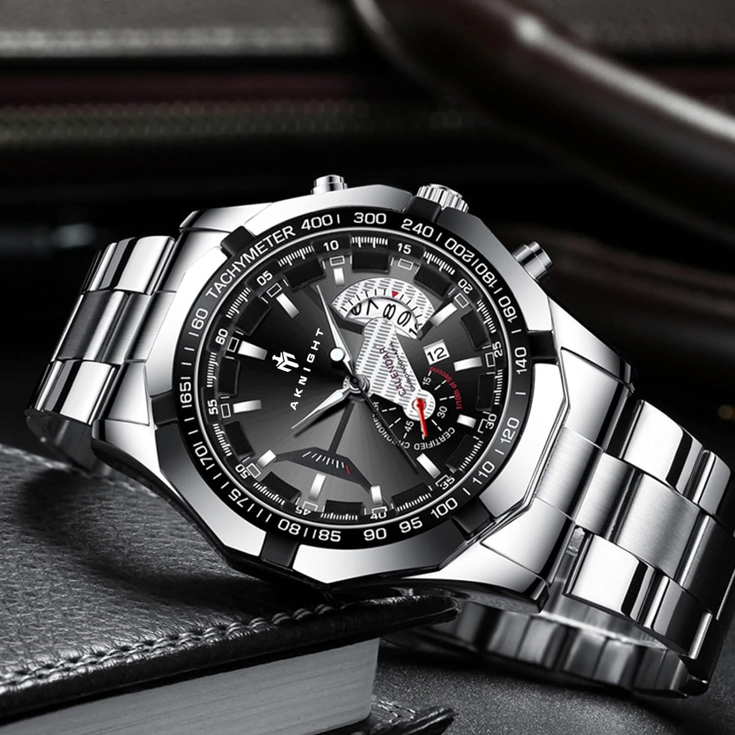 BY BENYAR AKNIGHT Watches for Men Quartz Movement Watch,Waterproof Luminous Men's Watch, Stainless Steel Strap Business Watches