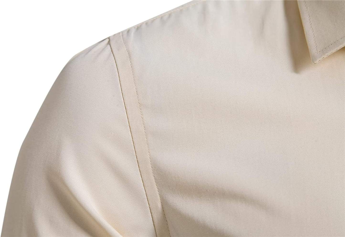 DELCARINO Men's Long Sleeve Button Up Shirts Solid Slim Fit Casual Business Formal Dress Shirt