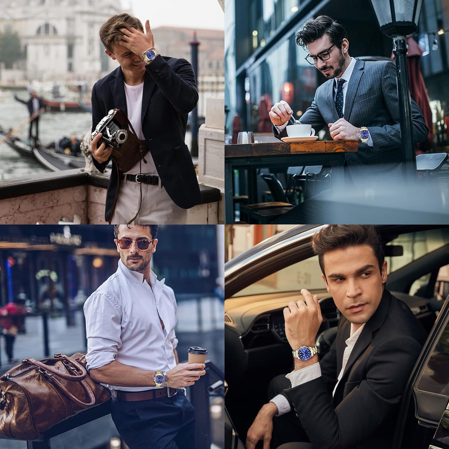 BY BENYAR AKNIGHT Watches for Men Quartz Movement Watch,Waterproof Luminous Men's Watch, Stainless Steel Strap Business Watches