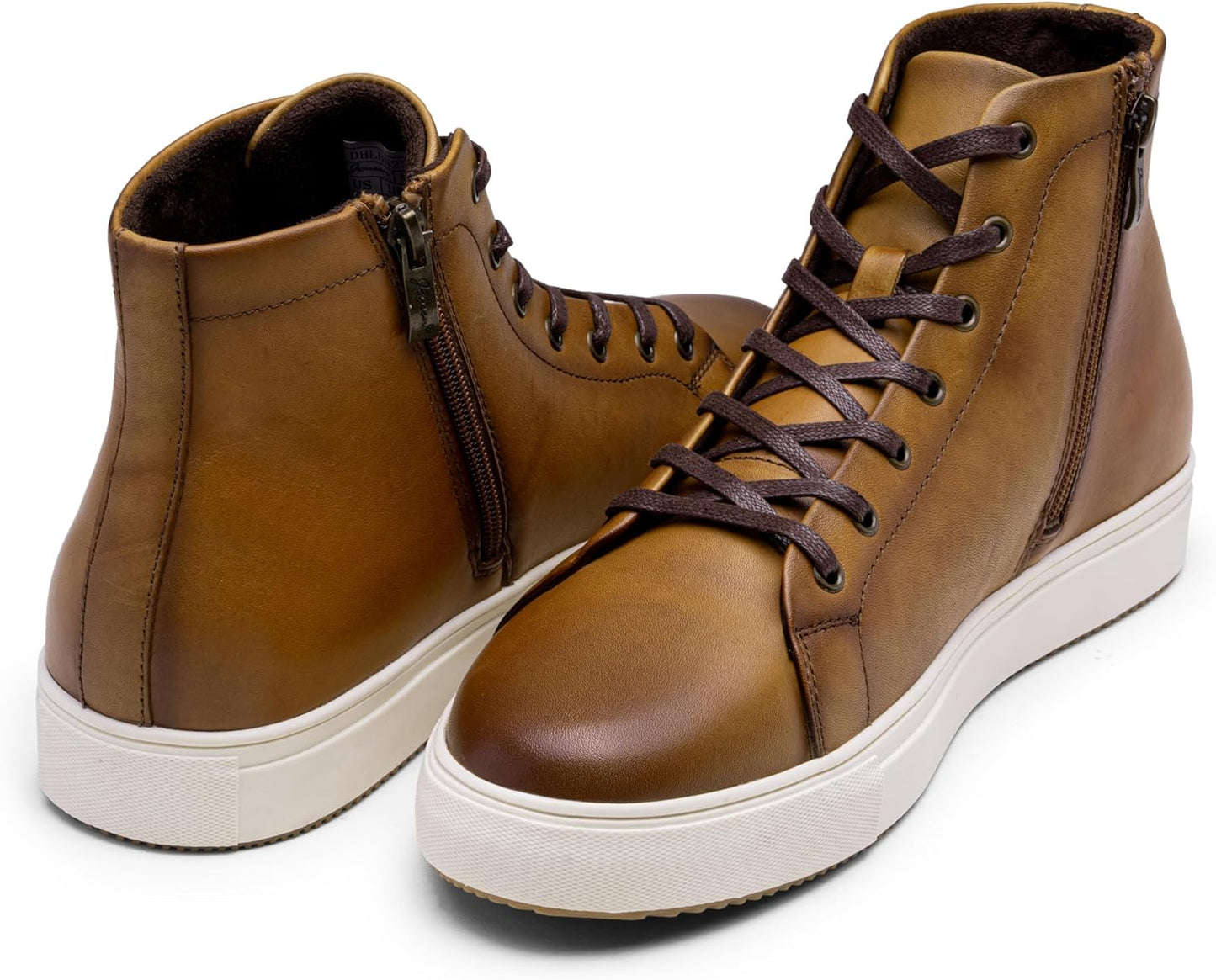 Jousen Men's Casual Shoes High Top Premium Leather Fashion Sneakers Dress Boots for Men