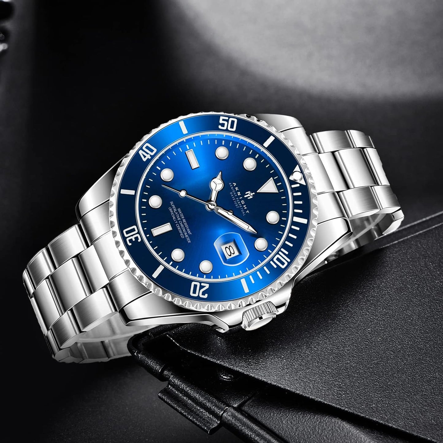 BY BENYAR AKNIGHT Watches for Men Quartz Movement Watch,Waterproof Luminous Men's Watch, Stainless Steel Strap Business Watches