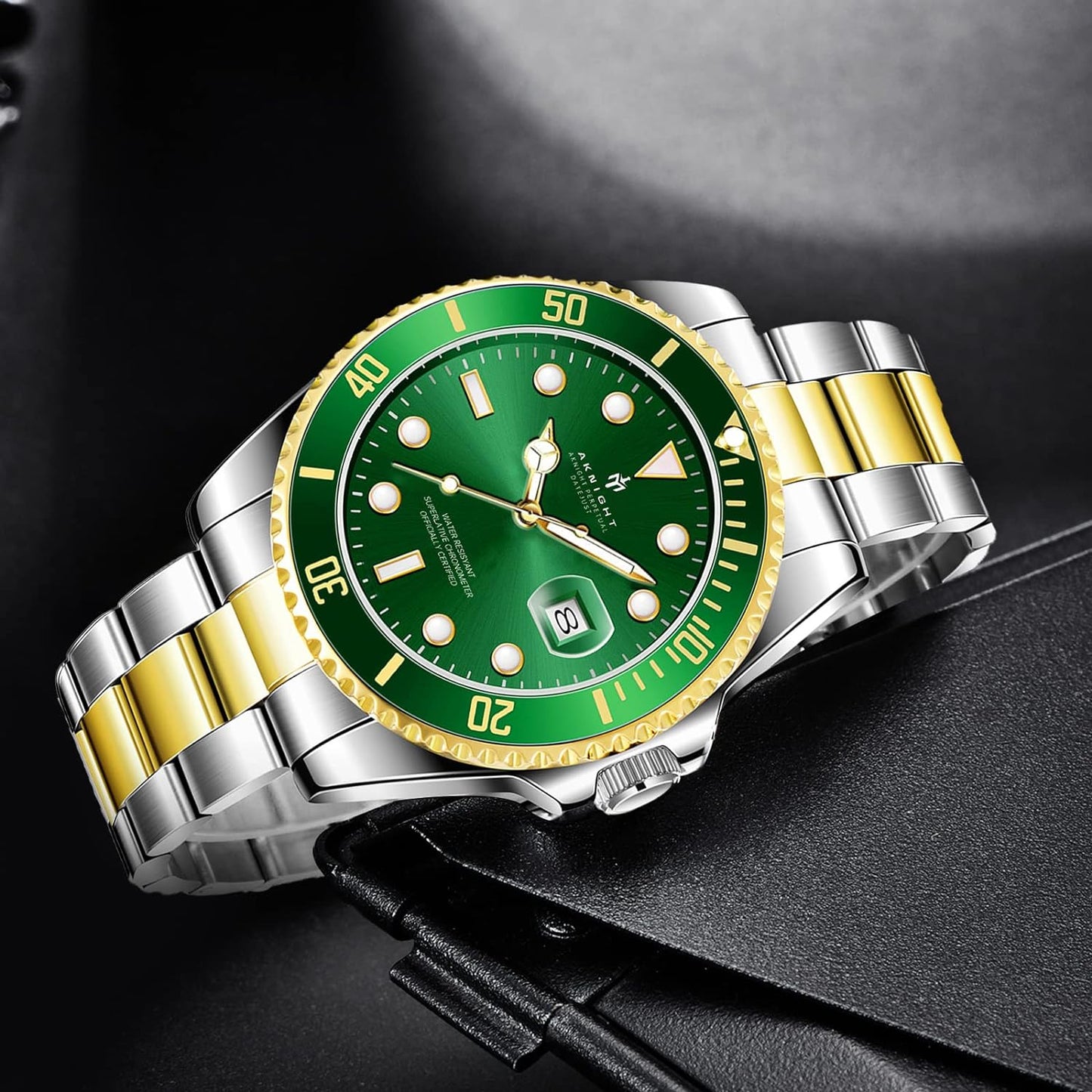 BY BENYAR AKNIGHT Watches for Men Quartz Movement Watch,Waterproof Luminous Men's Watch, Stainless Steel Strap Business Watches