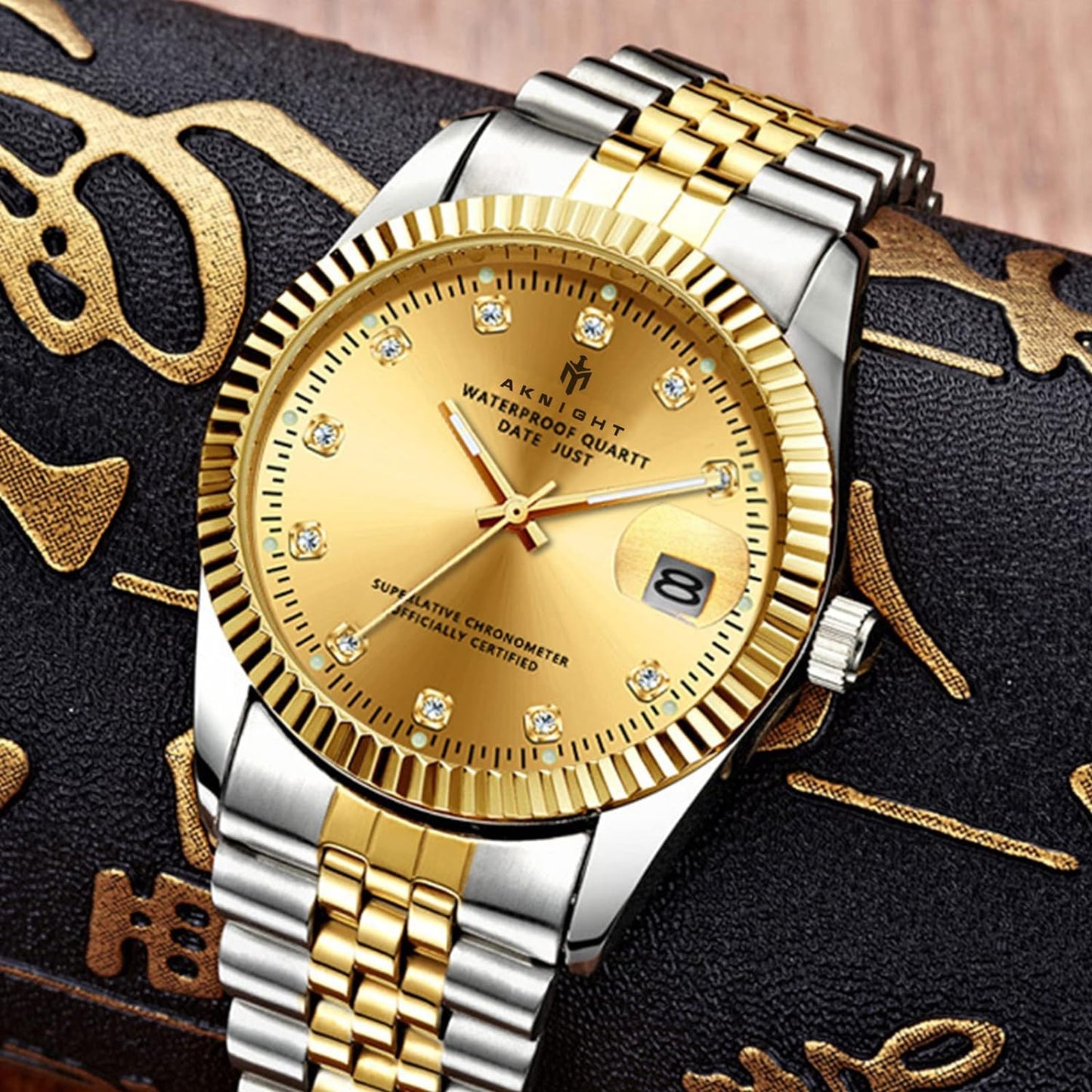 BY BENYAR AKNIGHT Watches for Men Quartz Movement Watch,Waterproof Luminous Men's Watch, Stainless Steel Strap Business Watches