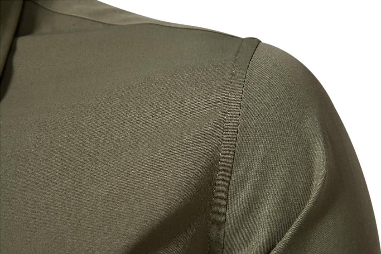 DELCARINO Men's Long Sleeve Button Up Shirts Solid Slim Fit Casual Business Formal Dress Shirt