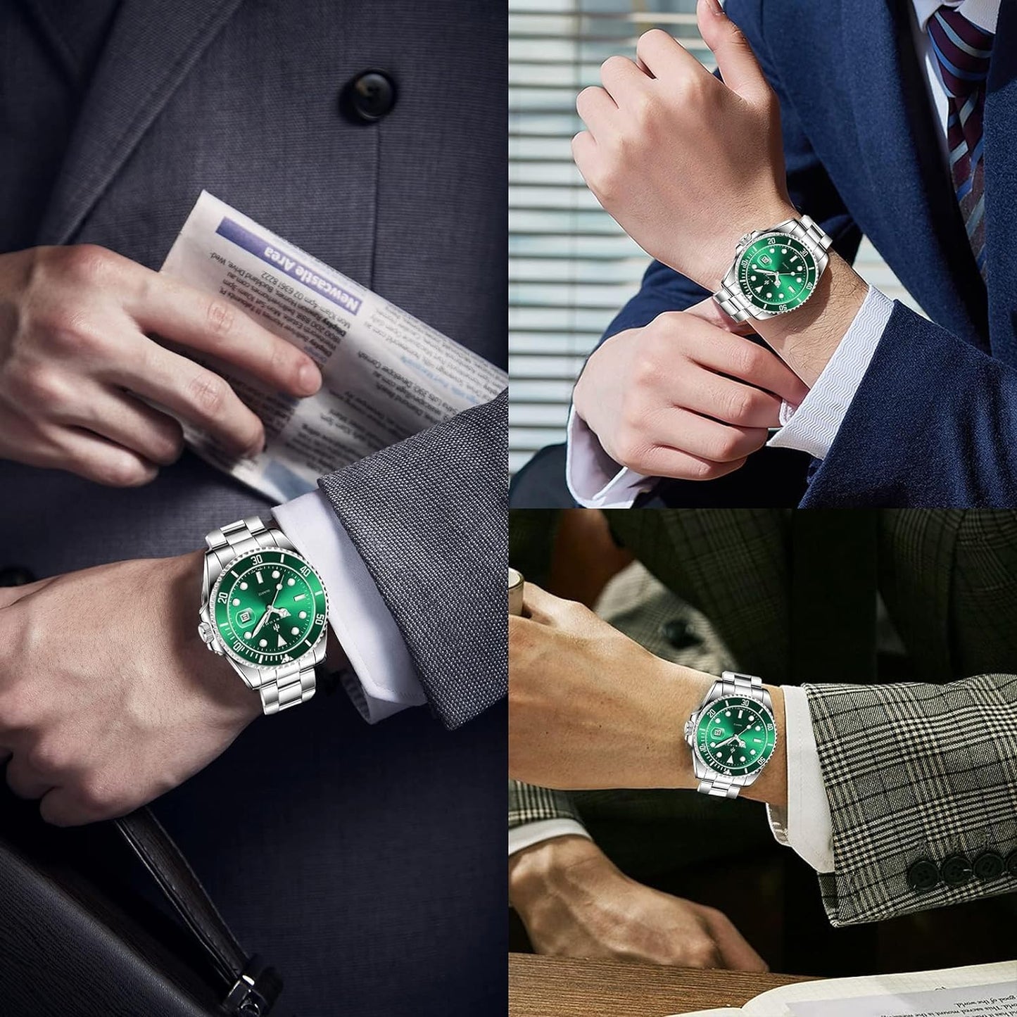 BY BENYAR AKNIGHT Watches for Men Quartz Movement Watch,Waterproof Luminous Men's Watch, Stainless Steel Strap Business Watches