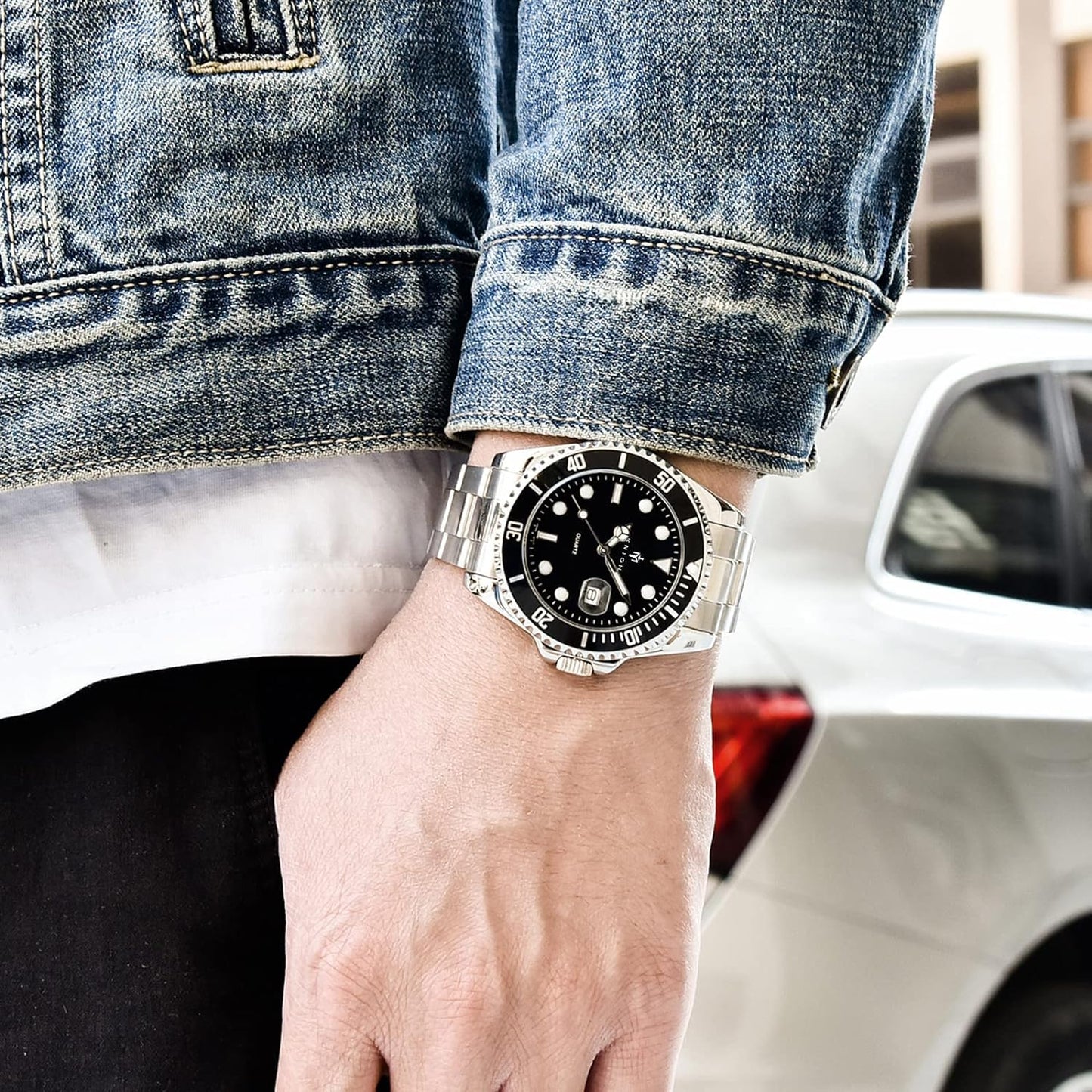 BY BENYAR AKNIGHT Watches for Men Quartz Movement Watch,Waterproof Luminous Men's Watch, Stainless Steel Strap Business Watches