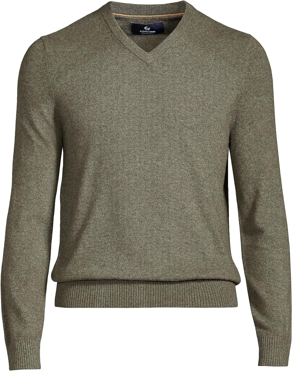 Lands' End Men's Fine Gauge Cashmere V-Neck Sweater