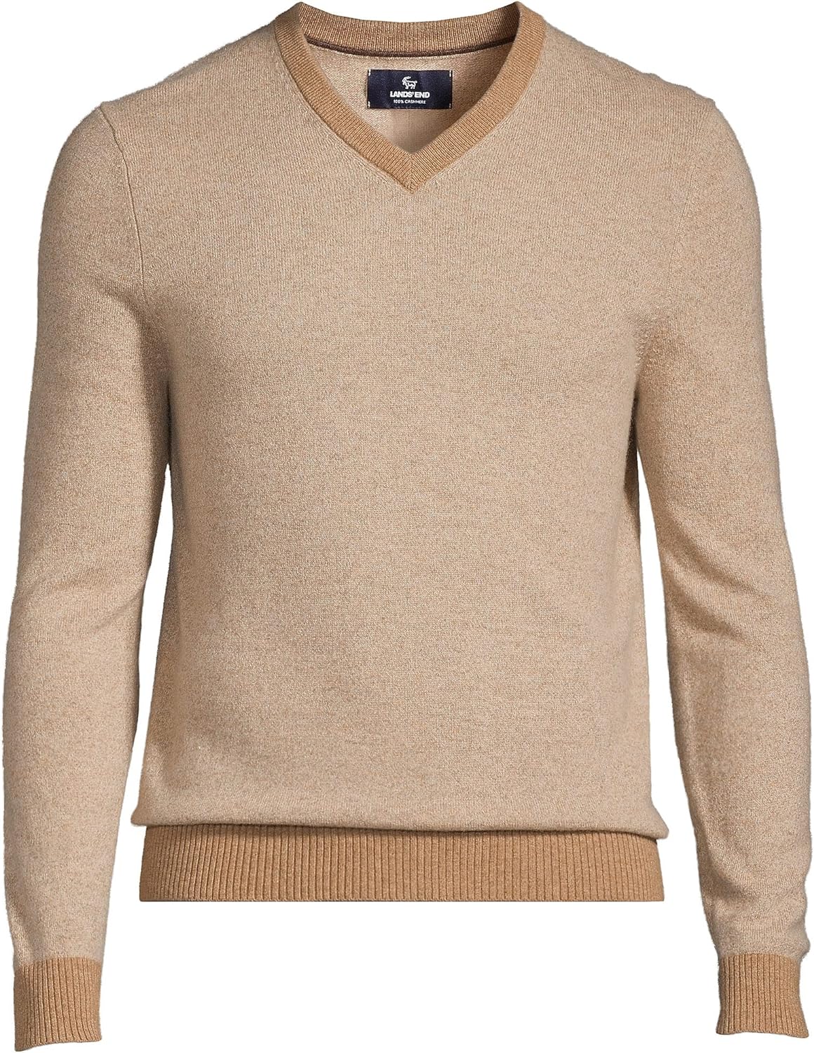 Lands' End Men's Fine Gauge Cashmere V-Neck Sweater