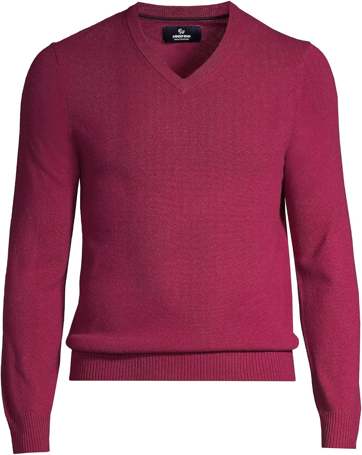 Lands' End Men's Fine Gauge Cashmere V-Neck Sweater