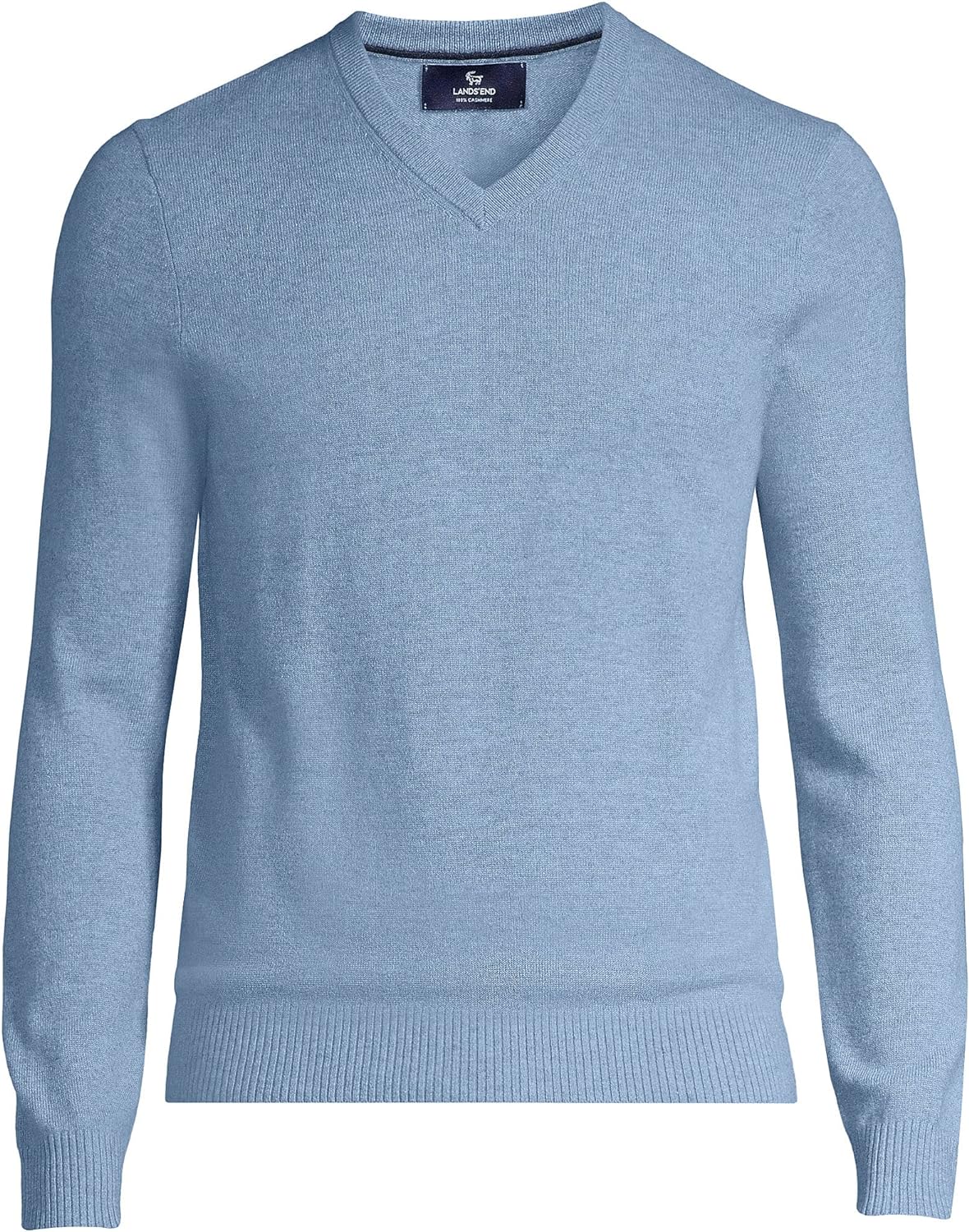 Lands' End Men's Fine Gauge Cashmere V-Neck Sweater