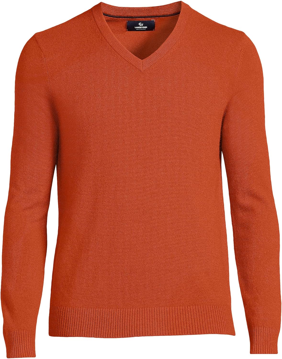Lands' End Men's Fine Gauge Cashmere V-Neck Sweater