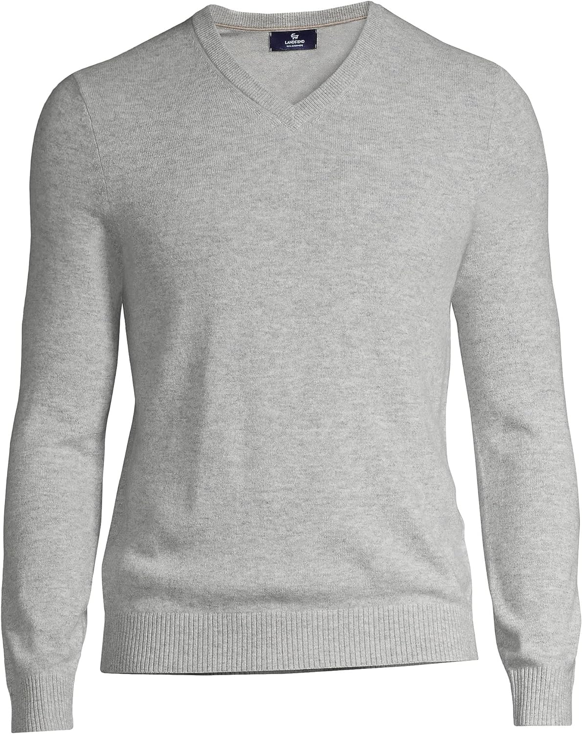 Lands' End Men's Fine Gauge Cashmere V-Neck Sweater