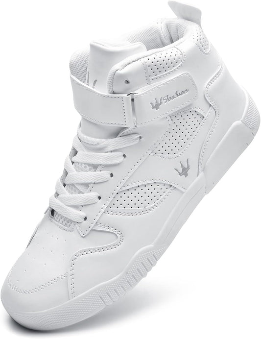 KUXIE Shoes Men's High Top Fashion Sneakers Outdoor Casual Sports Shoes Training Leather Shoes Mens Flats