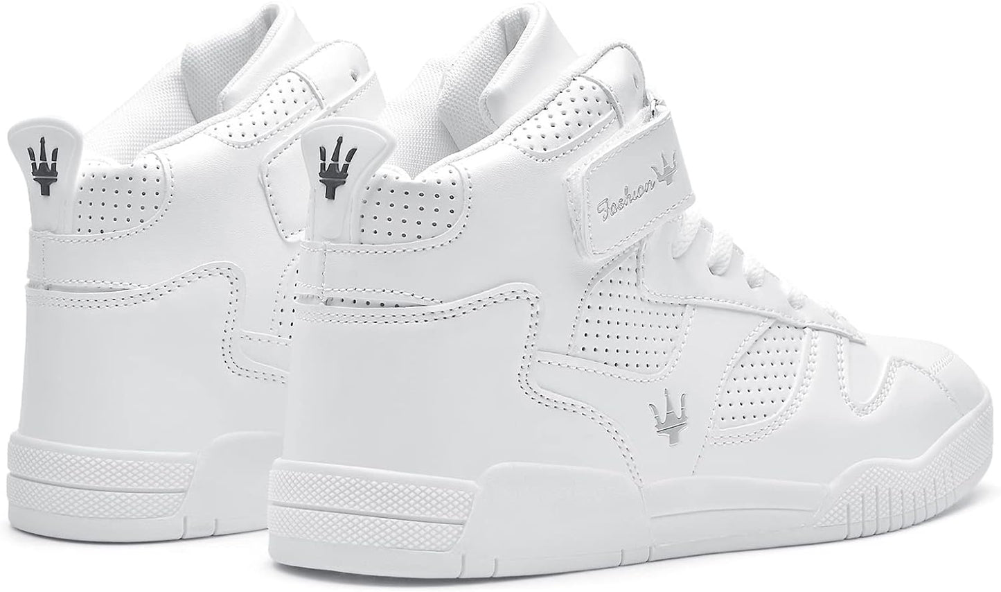 KUXIE Shoes Men's High Top Fashion Sneakers Outdoor Casual Sports Shoes Training Leather Shoes Mens Flats