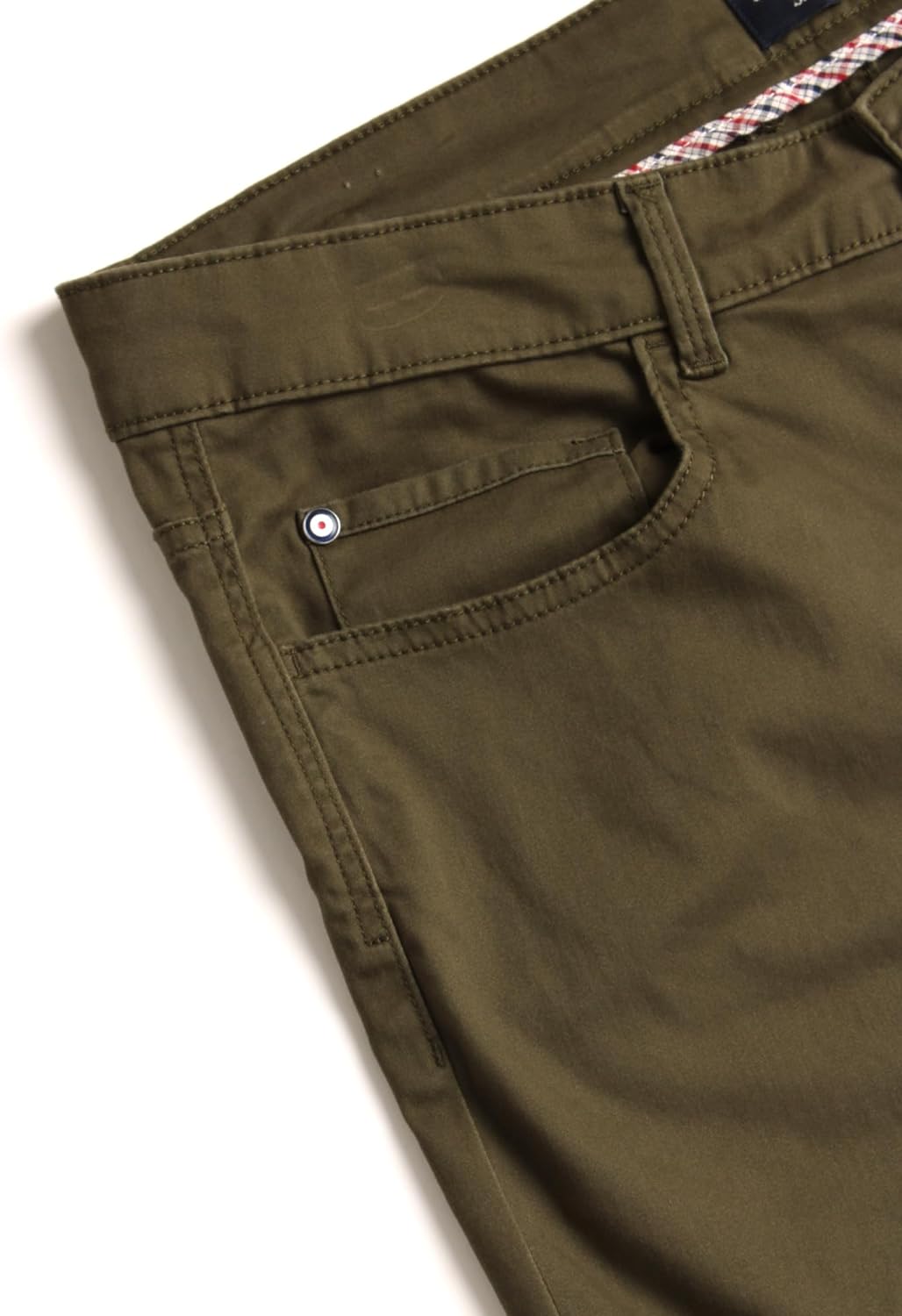 Ben Sherman Men's Khaki Pants - Comfort Stretch Slim Fit Woven Sateen Chinos - Casual Khaki Pant for Men