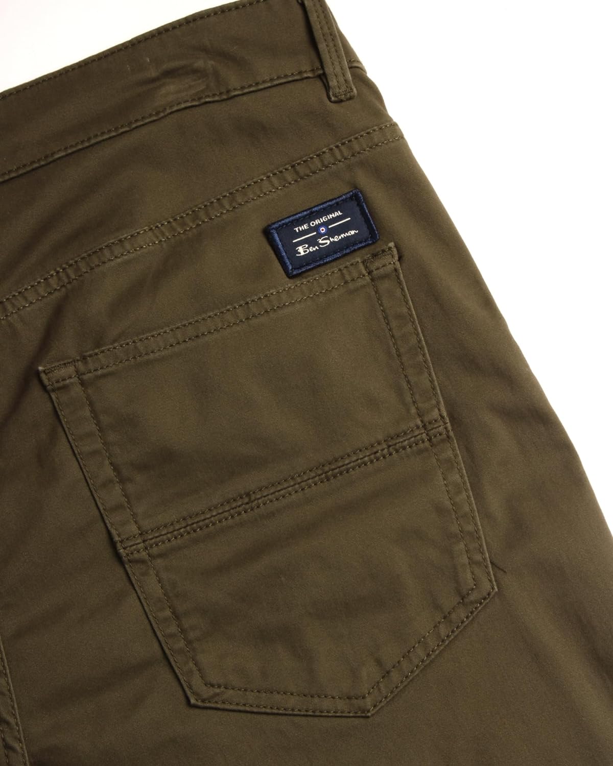 Ben Sherman Men's Khaki Pants - Comfort Stretch Slim Fit Woven Sateen Chinos - Casual Khaki Pant for Men