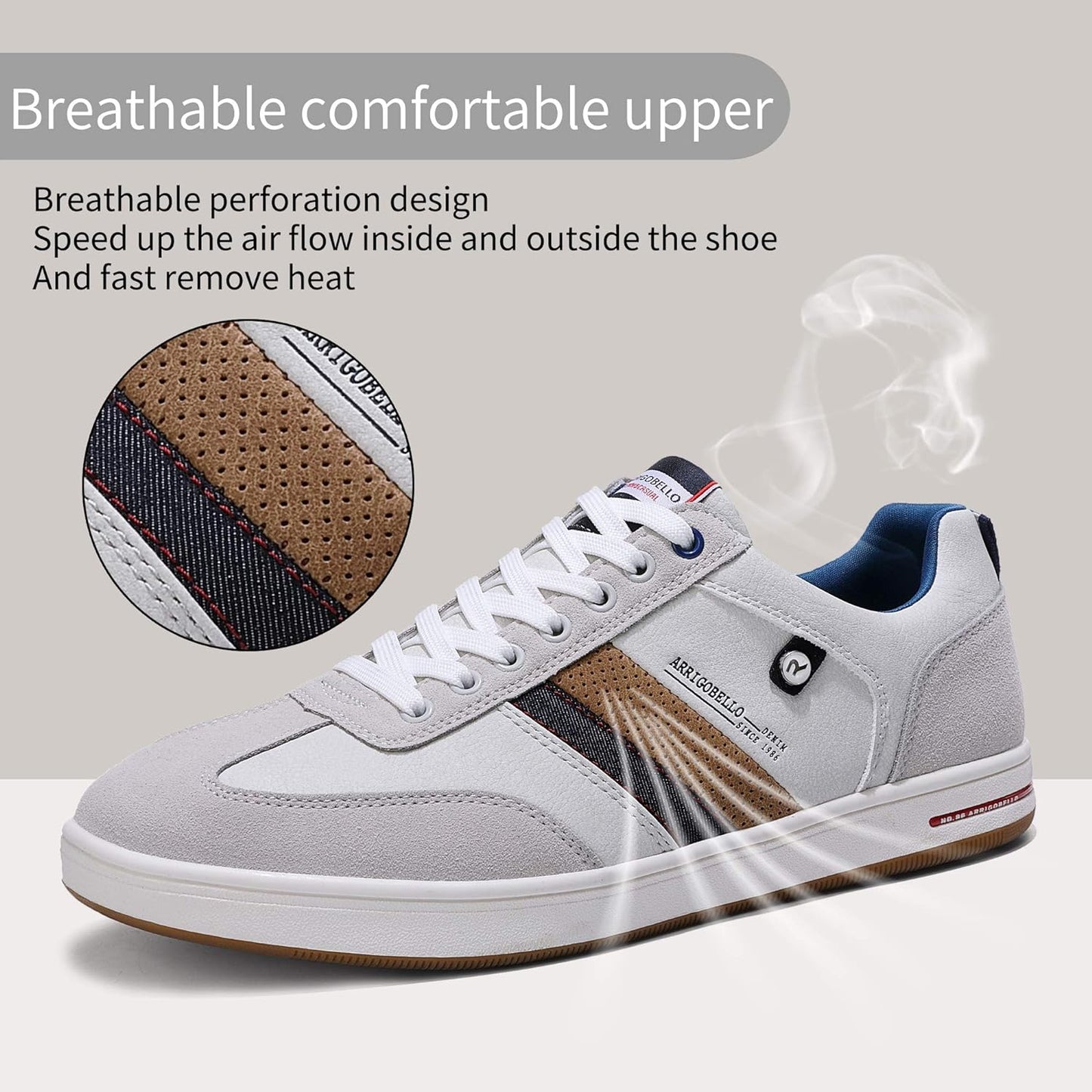 AX BOXING Mens Casual Shoes Fashion Sneakers Breathable Comfort Walking Shoes for Male