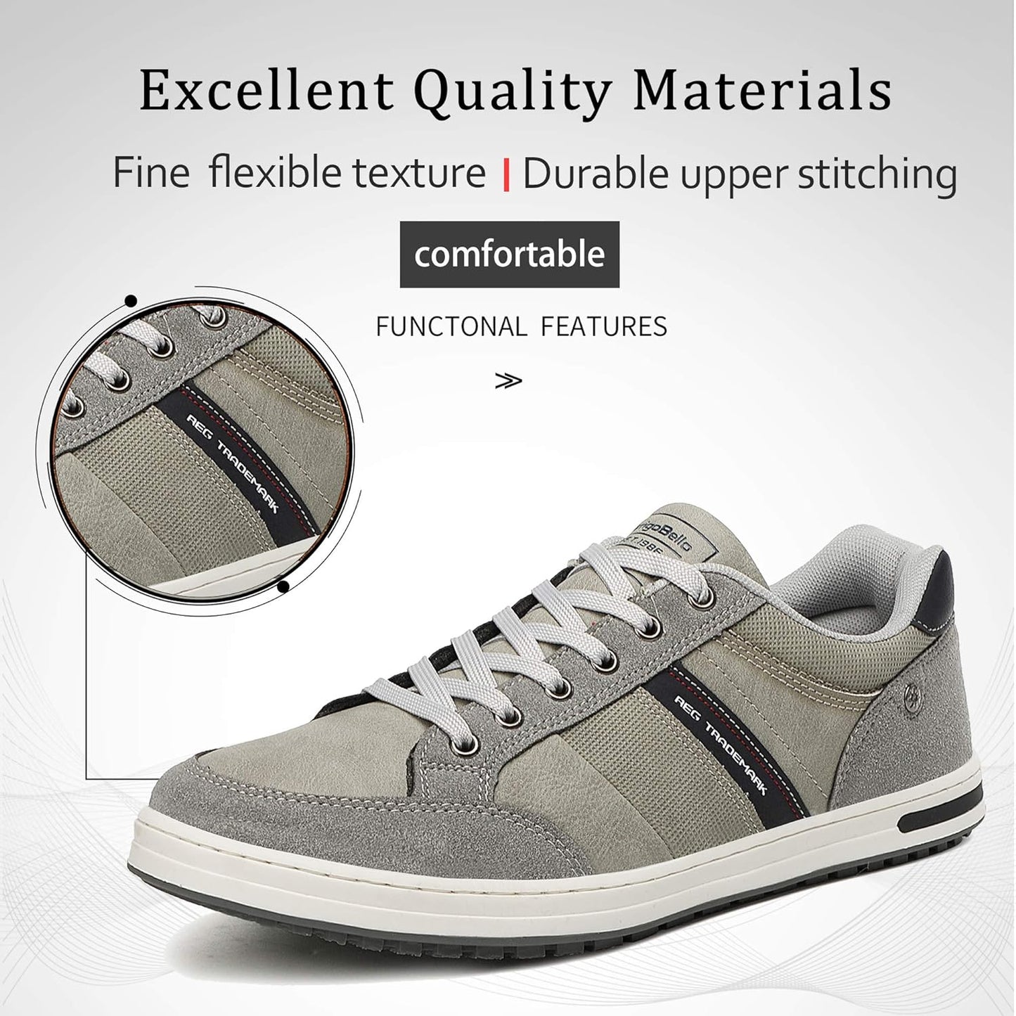 AX BOXING Mens Casual Shoes Fashion Sneakers Breathable Comfort Walking Shoes for Male