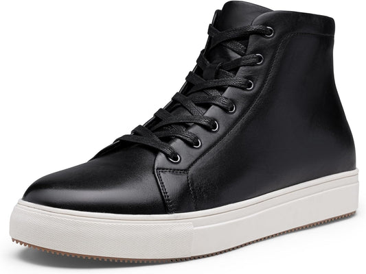 Jousen Men's Casual Shoes High Top Premium Leather Fashion Sneakers Dress Boots for Men