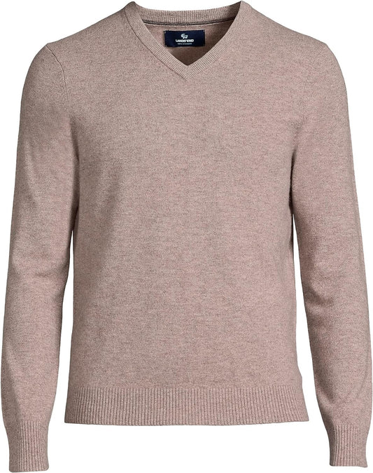 Lands' End Men's Fine Gauge Cashmere V-Neck Sweater